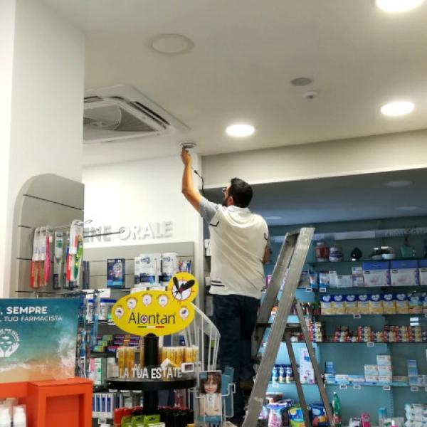 Cablaggio dati farmacia per videosorveglianza IP